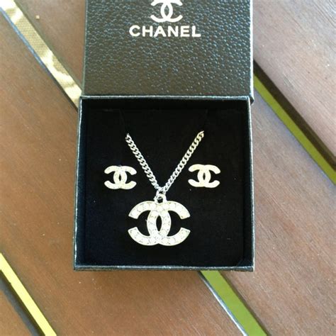 chanel earrings and necklace set price|chanel earrings original.